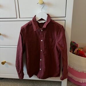 H&M Maroon Long Sleeve Button Top Size 6x Boys